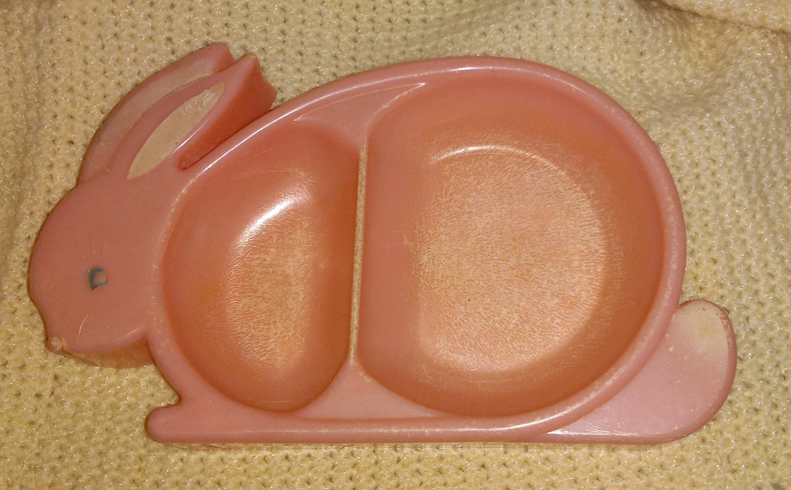 Vintage Plastic Bunny Baby Dish Etsy