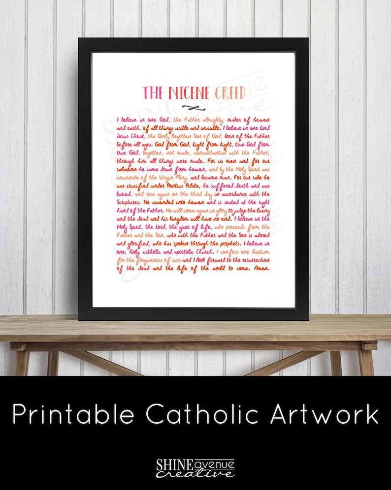 Nicene Creed Catholic Printable artwork 8x10 | Etsy
