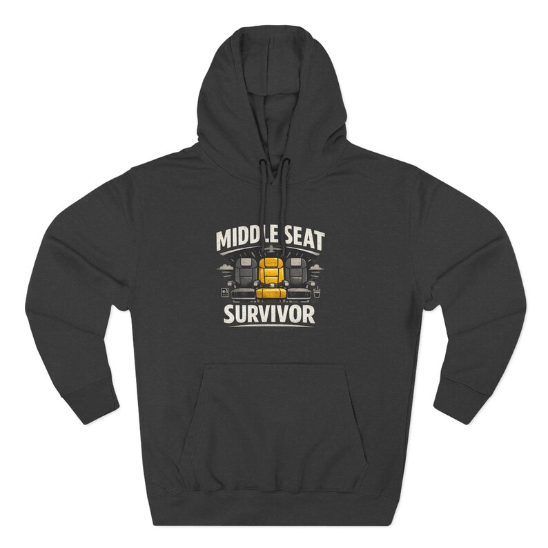 Middle Seat Survivor Hoodie | Airplane Seat Travel Humor image 3