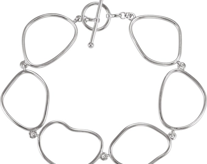 Beautiful 925 Sterling Silver Open Silhouette 7.75" Bracelet