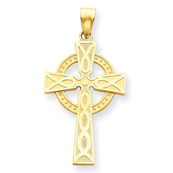 14 karat gold celtic cross