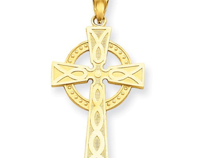 14 Karat Yellow Gold Celtic Cross Pendant