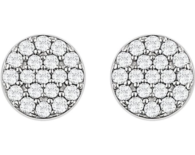 Gorgeous 14 Karat White, Rose or Yellow Gold 1/3 Carat SI1-SI2 H+ Diamond Cluster Stud Earrings