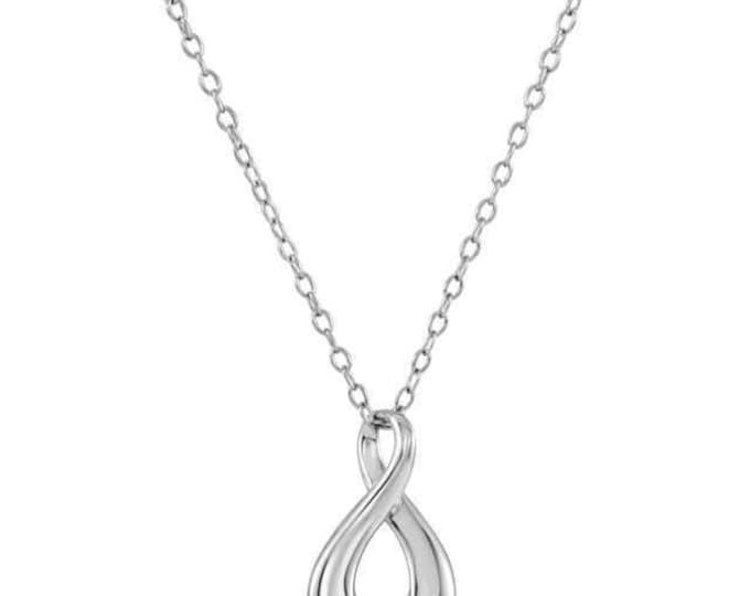 Gorgeous 925 Sterling Silver Infinity Loop Ash Holder Pendant & 18" Necklace