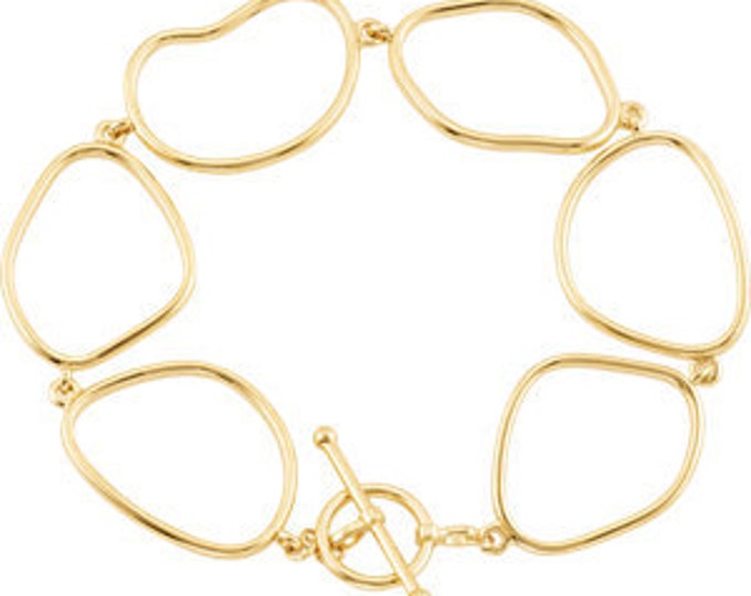 Gorgeous 14 Karat Yellow Gold Open Silhouette 7.75" Bracelet