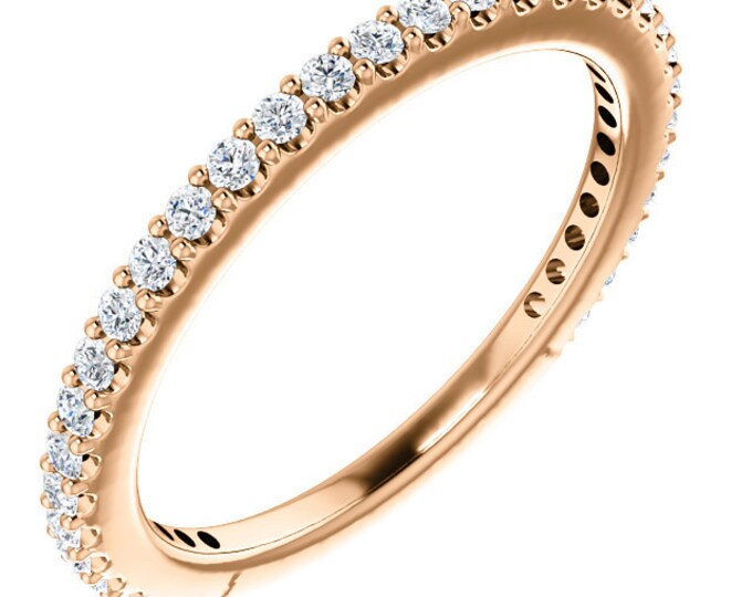 Gorgeous 14 Karat White, Rose Or Yellow Gold 1/3 CTW Diamond Stackable Ring