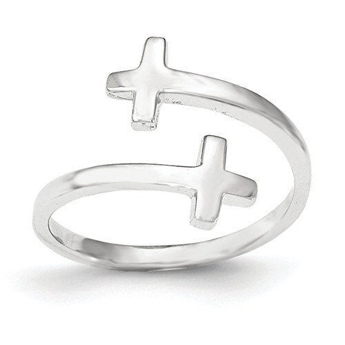 18k Gold Cubic Zirconia Cross Ring Fashion Adjustable Rings For Women  Accessories