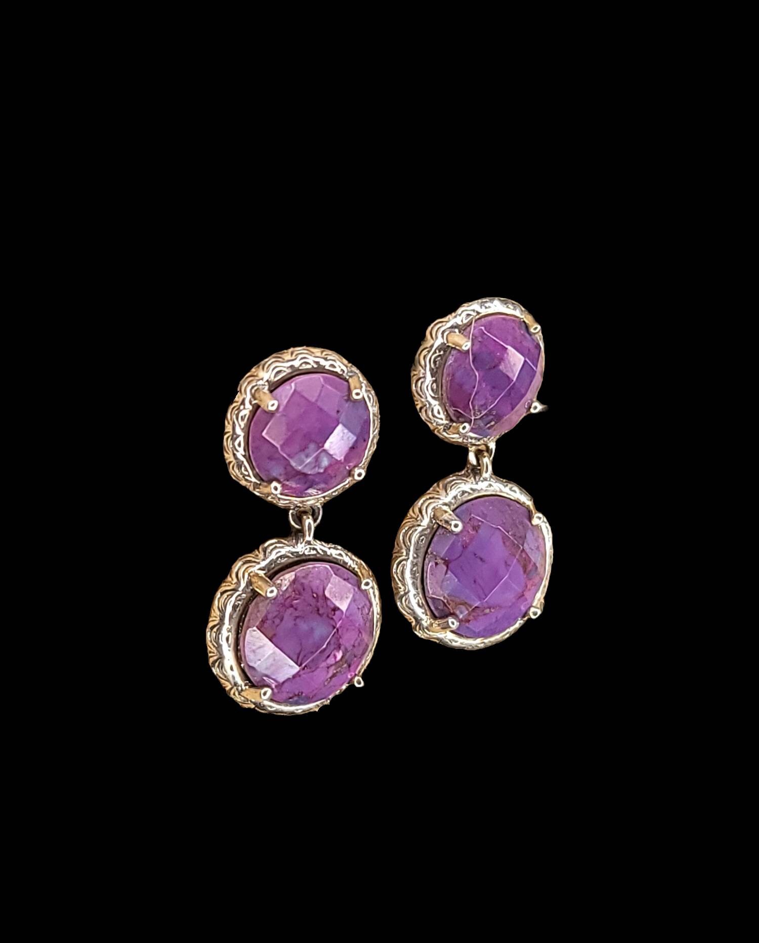 Beautiful 925 Sterling Silver Natural Purple Mohave Copper Turquoise