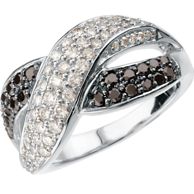 14 Karat White Gold 1.00 Carat Black & White Diamond Etsy