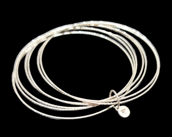 Silpada 925 Sterling Silver "Lasting Impressions"  Stackable Bangle Bracelets, B3008.