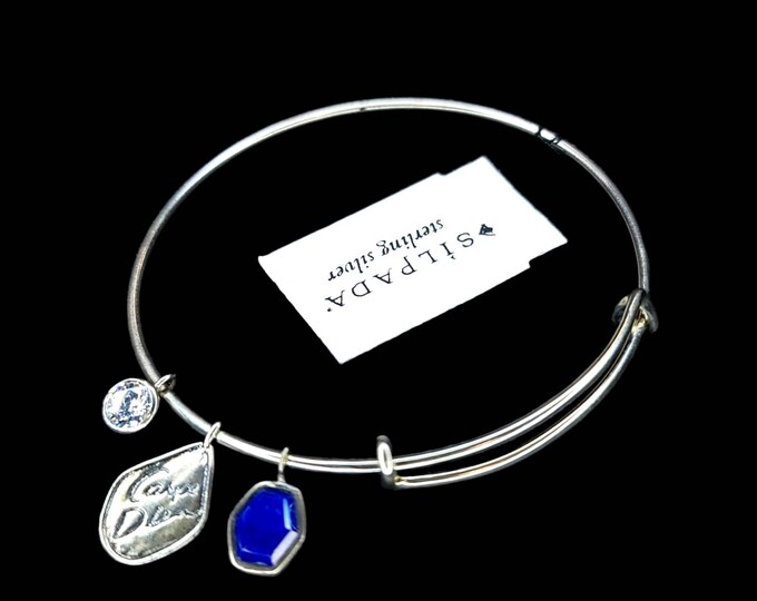 Silpada 925 Sterling Silver Carpe Diem Adjustable Bangle Bracelet B3211