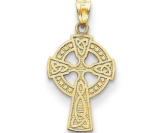 14 Karat Yellow Gold Celtic Cross Pendant