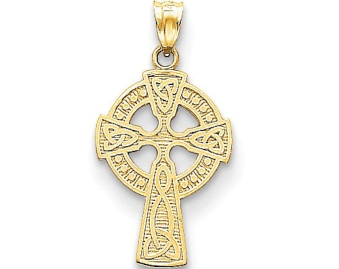 14 Karat Yellow Gold Celtic Cross Pendant