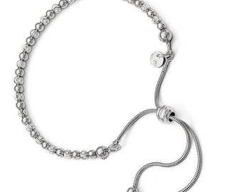 Custom 925 Sterling Silver Diamond Cut Adjustable Bolo Bracelet