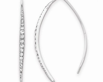 Stunning 925 Sterling Silver CZ Threader Earrings