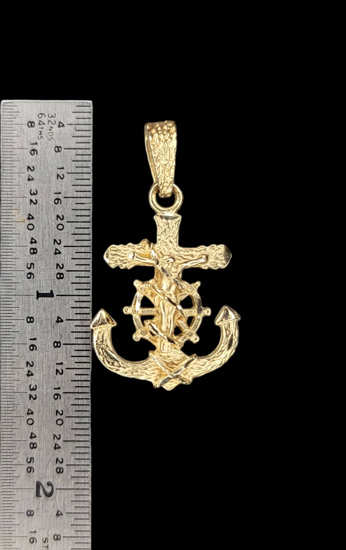 Gold mariners shop cross pendant