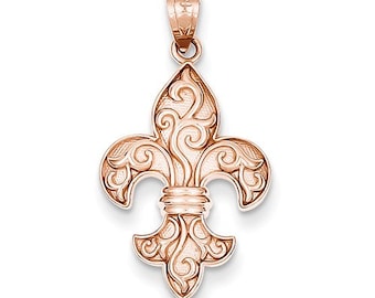 14k Rose Gold Fleur de lis Pendant