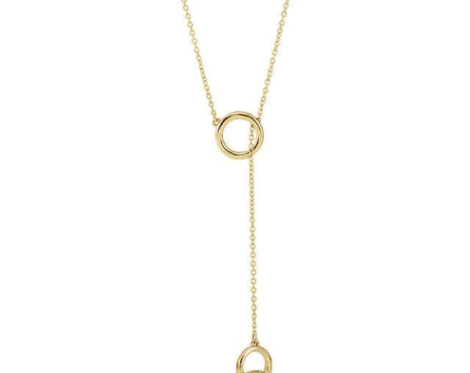 Gorgeous Custom 14 Karat Rose, White or Yellow Gold 1/10 CTW Diamond Circle Y 16-18" Necklace