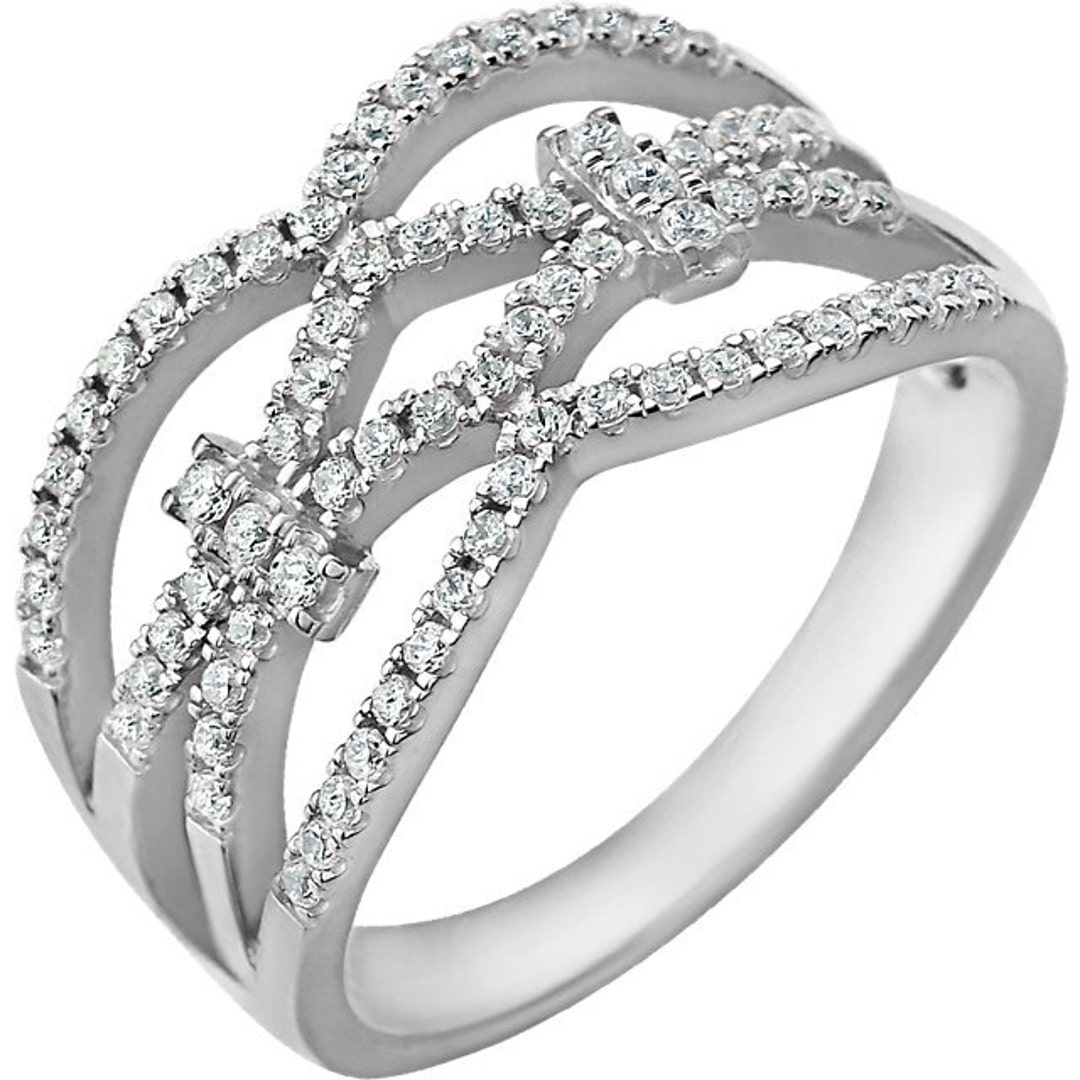 Gorgeous 14 Karat White Gold 3/8 CTW Diamond Ring - Etsy