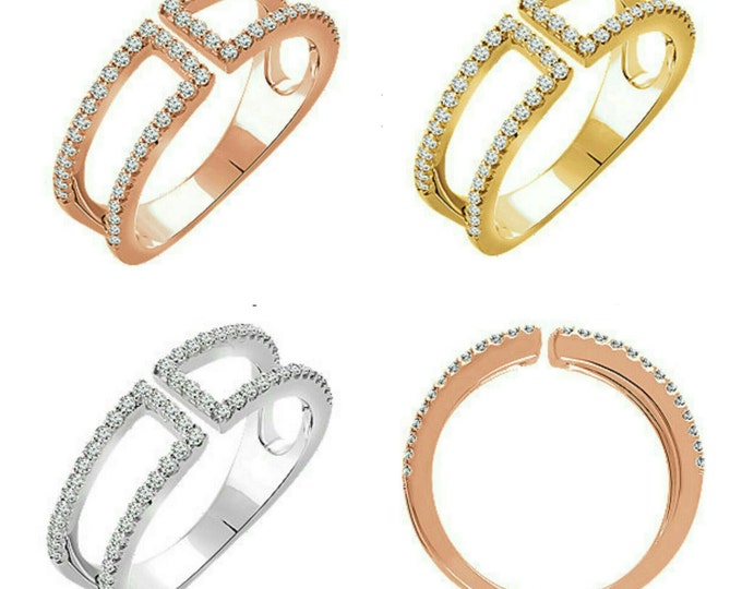 Gorgeous 14 Karat White, Rose Or Yellow Gold 1/3 CTW Diamond Negative Space Ring