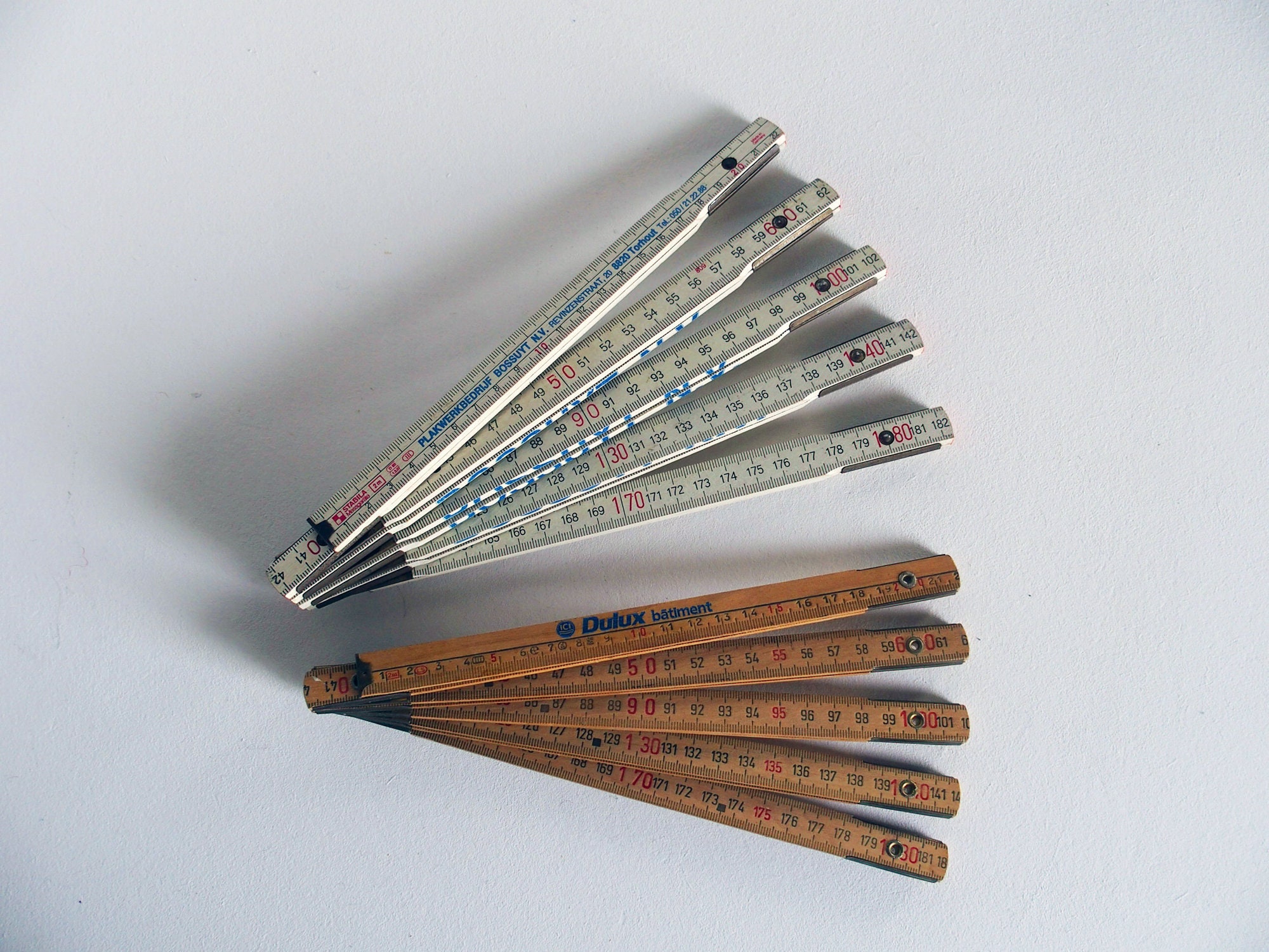 Lot de 2 Mètres Pliables en Bois - Vintage Objet Publicitaire -