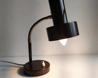 Lampe de bureau - vintage - retro design industriel - marron