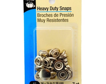 Size 24 White Dritz 5-2 Heavy Duty Snaps 5//8-Inch 7-Sets