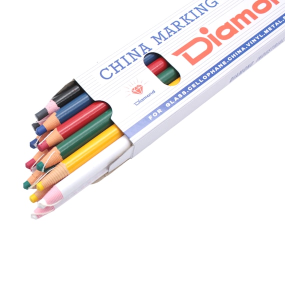 Pack of 12 Diamond China Markers / Peel-off Grease Pencils 