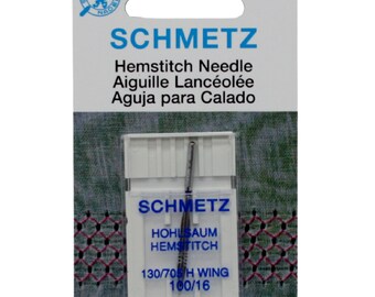 Schmetz 1772 130/705-H Wing 100/16 Hemstitch Needle for Home Sewing Machine