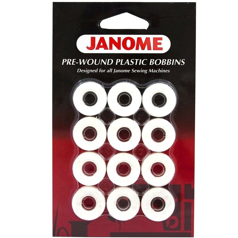Janome Genuine 12pack White Prewound Plastic Bobbins Etsy