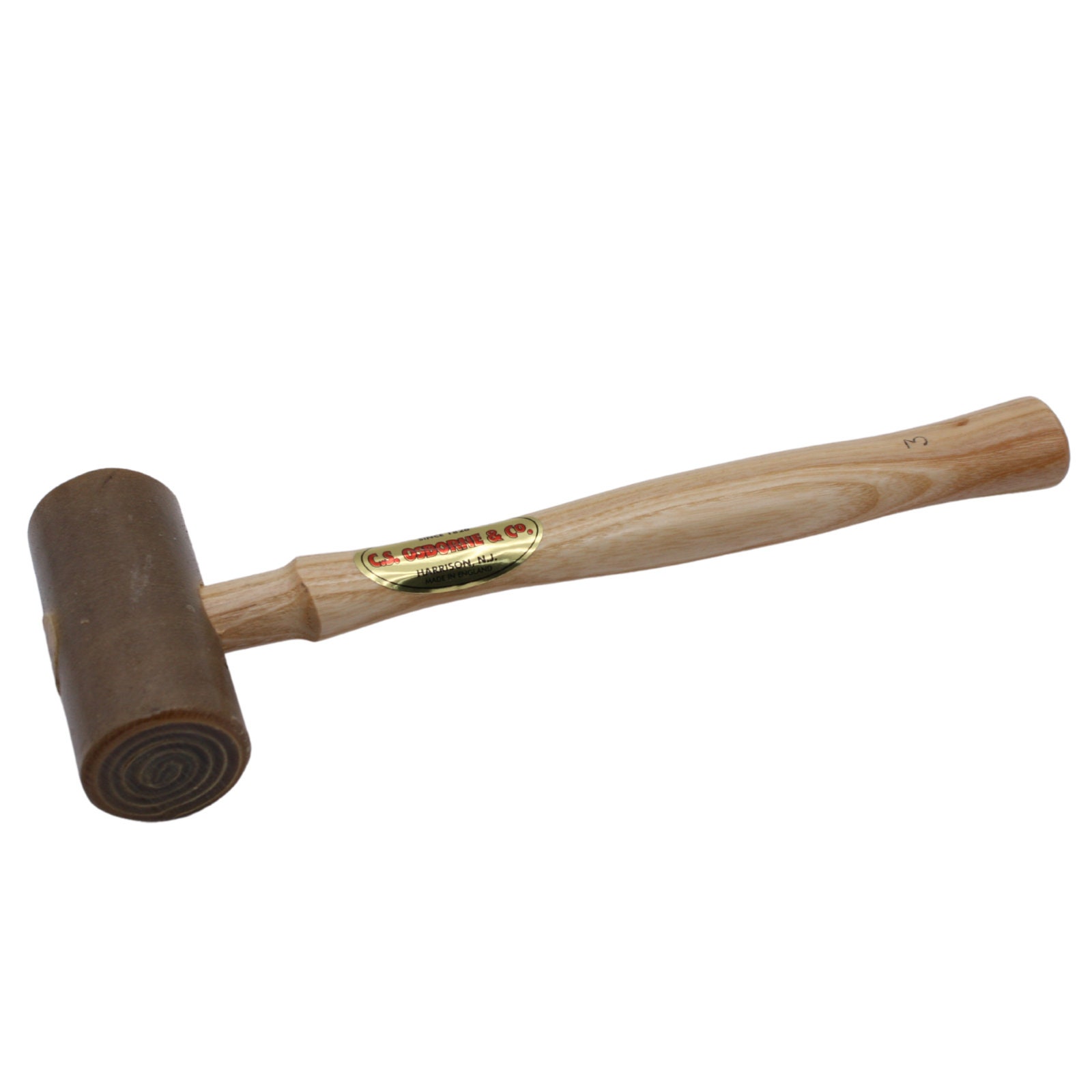 C.S. Osborne Rawhide Mallet 196-3 Solid Head Hammer 1-3/4 Diameter