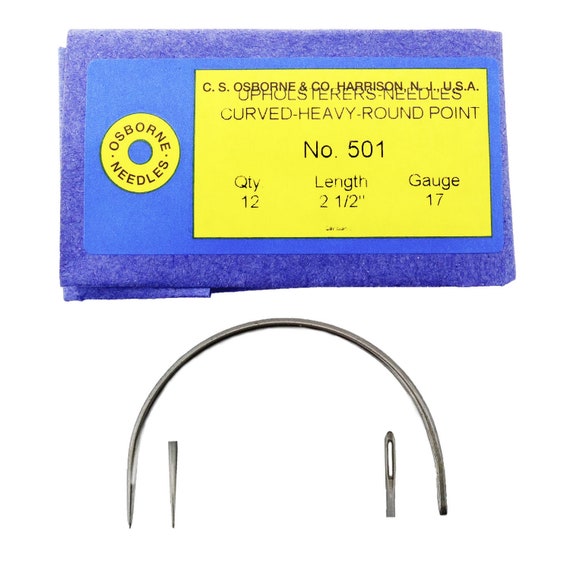 C.S Osborne Pack Of 12 Curved Needles Extra Light #501X Size 2-1//2/" Made In USA