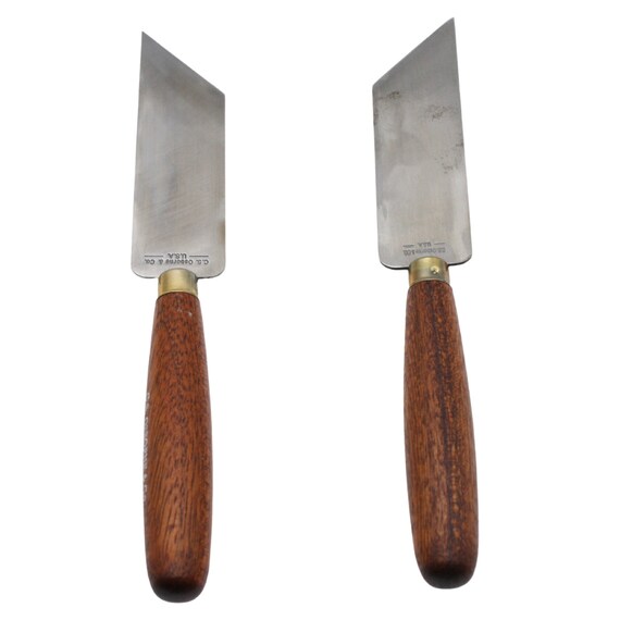 Left & Right Leatherworking Knives