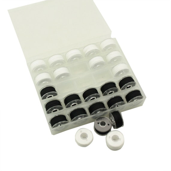 Janome 12 Pack Pre-Wound Plastic Bobbins White Thread