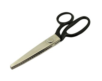 Pinking Shears Scissors for Fabric 2-Piece Bundle of Zig Zag Scissors &  Scalloped Pinking Shears  100% Stainless Steel Sewing Pinking Shears for Fabric  Cutting Ideal Craft Scissors Decorative Edge Zigzag and