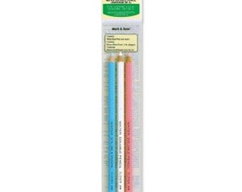 CLOVER Water Soluble Pencils - White, Blue & Pink - 3 pack