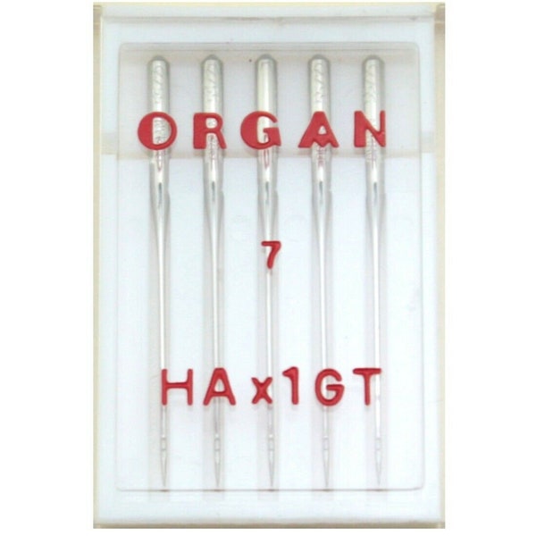 Pack of 5 Organ HAX1GT Silk / Velvet Sewing Needles for Home Sewing Machine