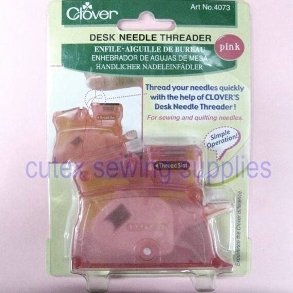 Clover Desk Needle Threader Green Pink Purple Sewing Etsy