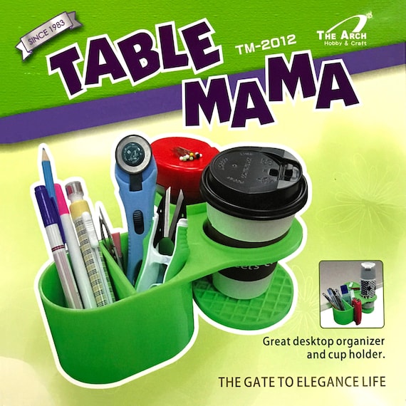 Table Mama Craft Caddy Desktop Organizer & Cup Holder Green 