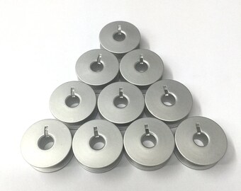 10 Quilting Machine Large Aluminum Bobbins with Center Notch for Winding