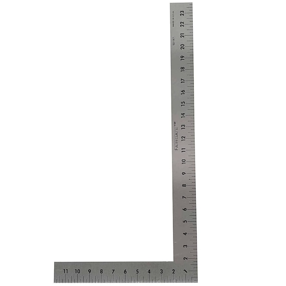 Fairgate 12 X 6 Half-size L-square Ruler 50-147 Made in USA 