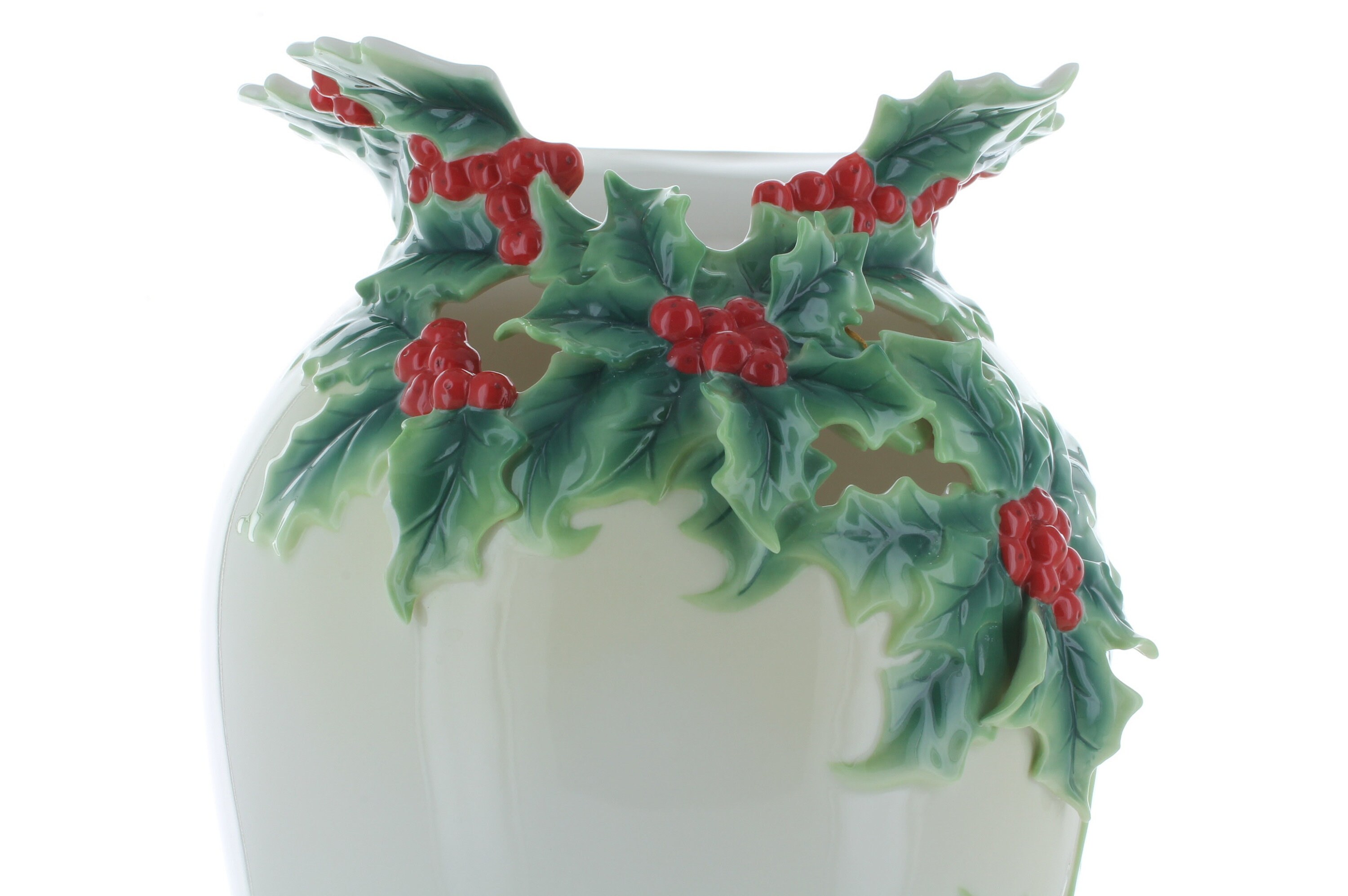 Franz Porcelain Stunning Large Holly Berry Vase. FZ00443 Etsy