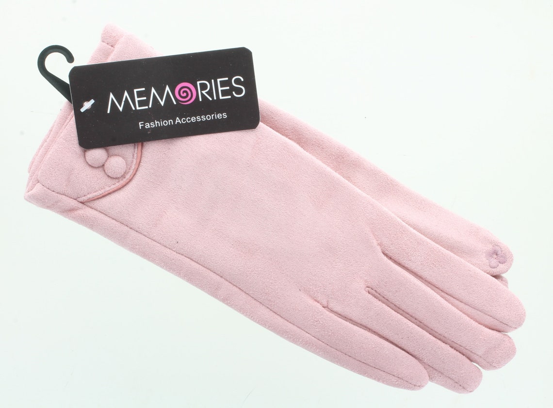 Dusty Rose Pink Faux Suede Gloves From Memories Fashion Accessories Etsy