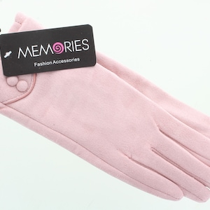 Dusty Rose Pink Faux Suede Gloves From Memories Fashion Accessories