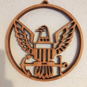 US Navy scroll saw art