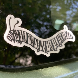 Monarch Caterpillar Sticker (4” Kiss-Cut Vinyl)