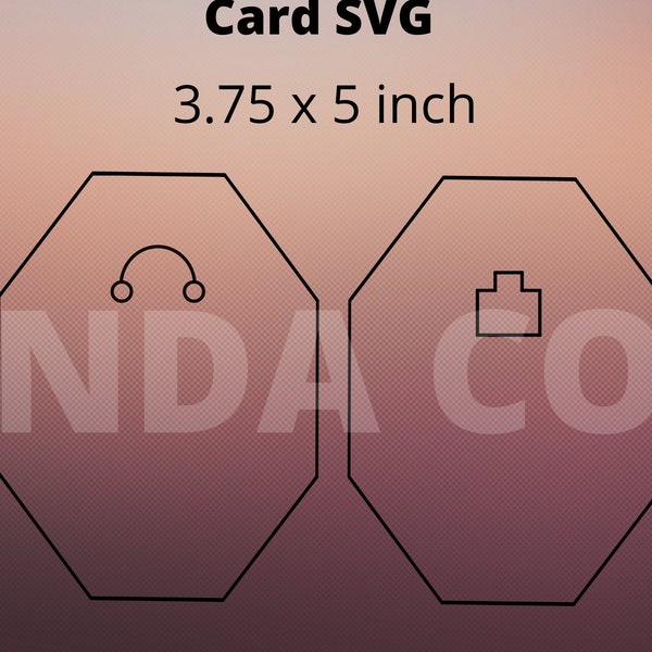 Octagon Badge Reel Keychain Card Packaging SVG Digital Download - Geometric - 3.75 x 5 inches - Laser - Print then Cut - Cricut - Glowforge