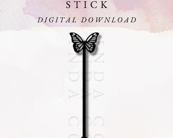 Butterfly roerstokje digitale download - SVG - laserbestand - roerstokje - vlinderfeestthema - drinkroerder - vlinders - verjaardag