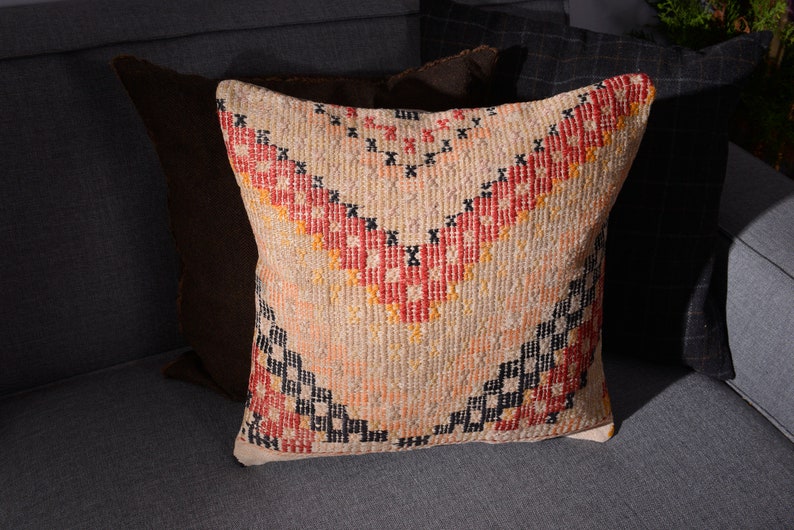 Cushion Cover Black Kilim Pillow Cover Kilim Pillow 18x18 Rustic Pillow Cover Decorative Pillow Orange Decorative Pillow Mustard \u88c5\u98fe\u6795