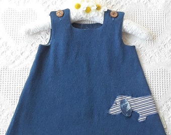 baby girl denim pinafore